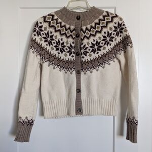 Boden Wool Blend Fair Isle Cardigan